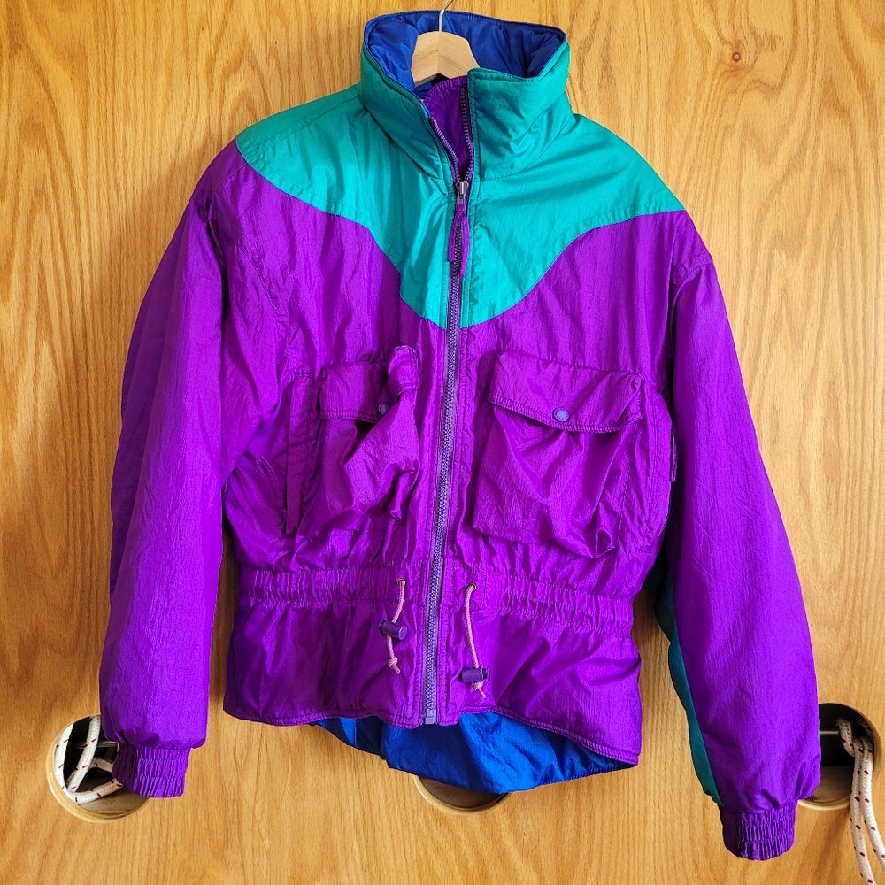 Vintage RARE 80's 90's Sunice Ski and Snow Winter Purple Teal M Women's Jacket